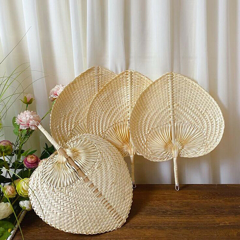 Handmade Straw Woven Fans Craft Summer Cooling Fan Bamboo Home Decorati.l8