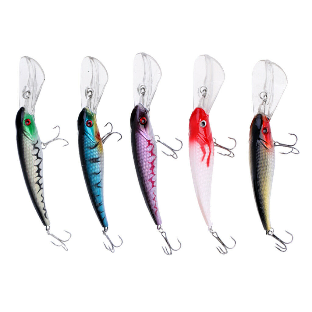 5pcs Kinds of Fishing Lures Crankbaits Hooks Minnow Baits Tackle 18.5cm