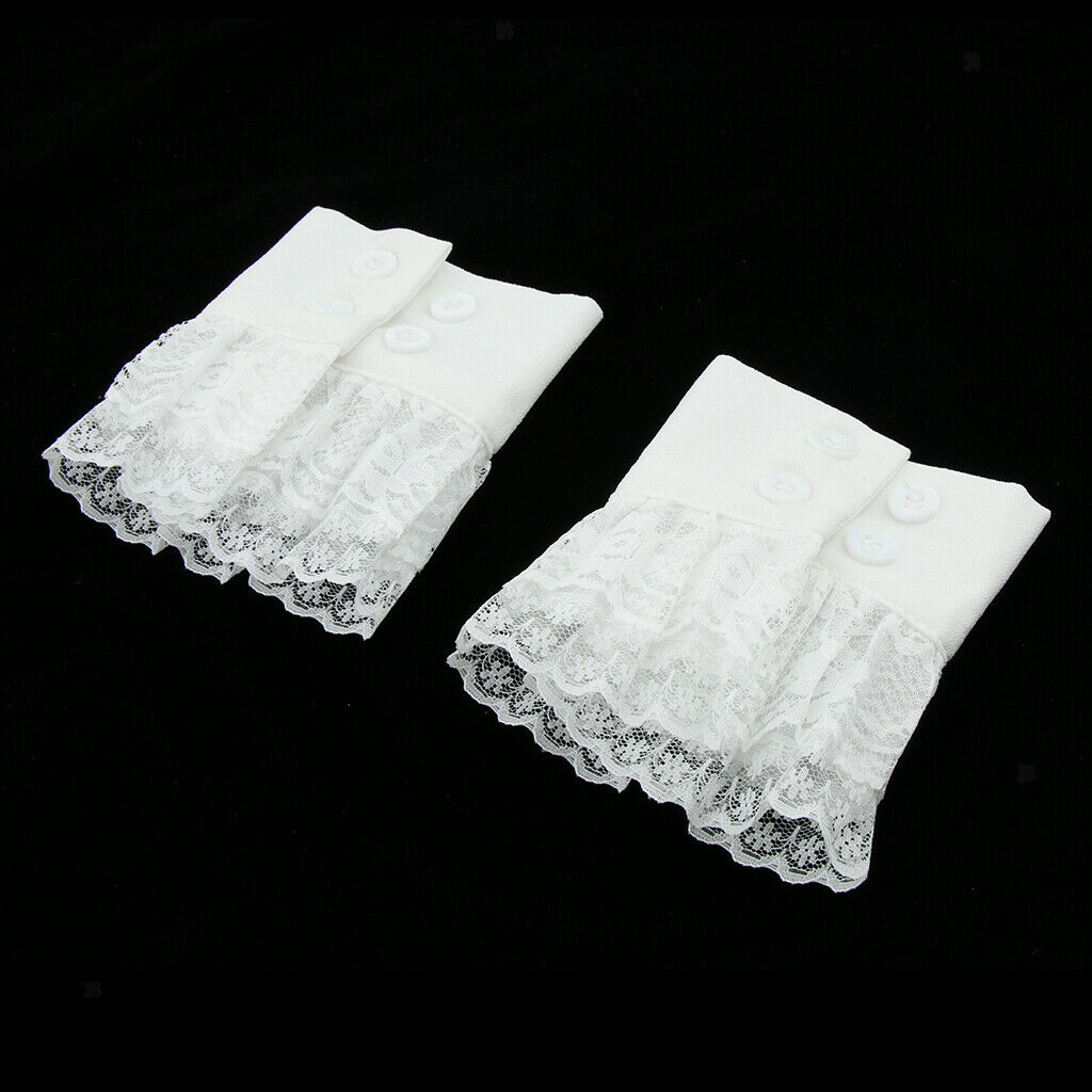 Retro Women   Masquerade Wrist Band White Lace Flower Cuff Wedding