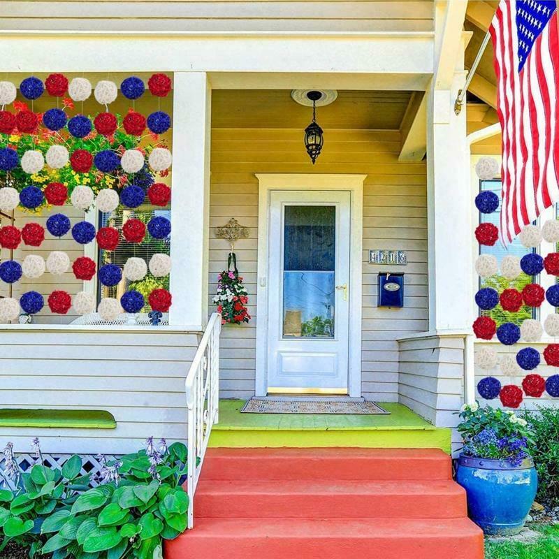 15pcs Red White and Blue Rattan Balls 4th of July Decorations for Home  DIY Vase