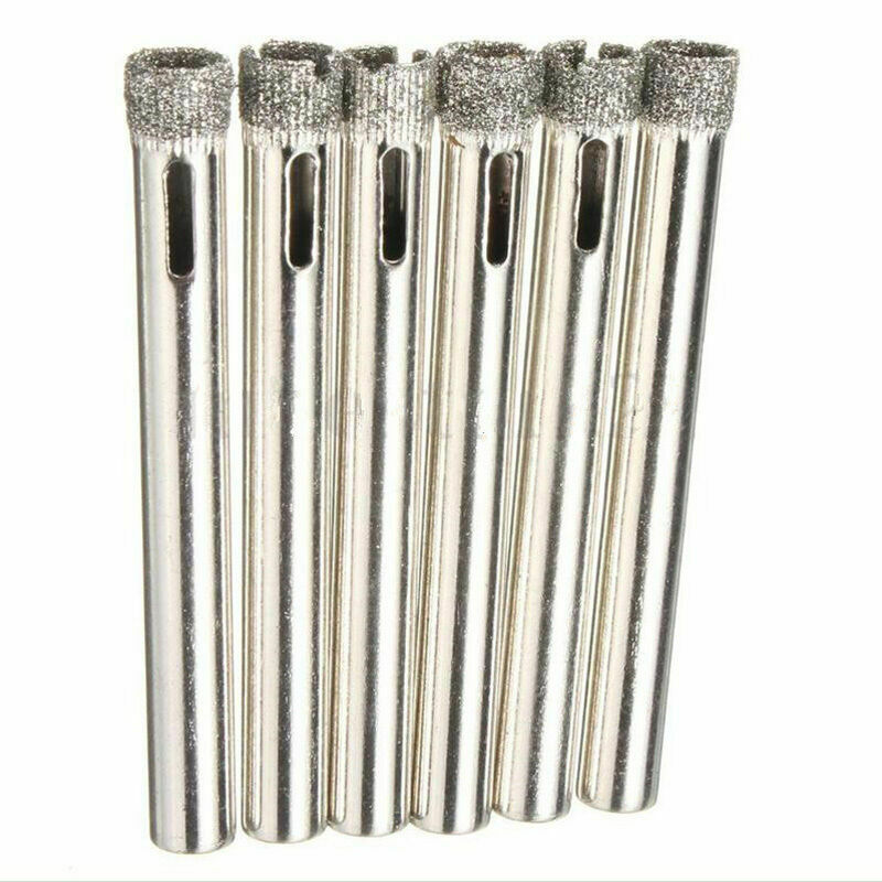 6pcs 1/4" 6mm Diamond Holesaw Drill Bit For Tile Ceramic Glass Porcelain Marble