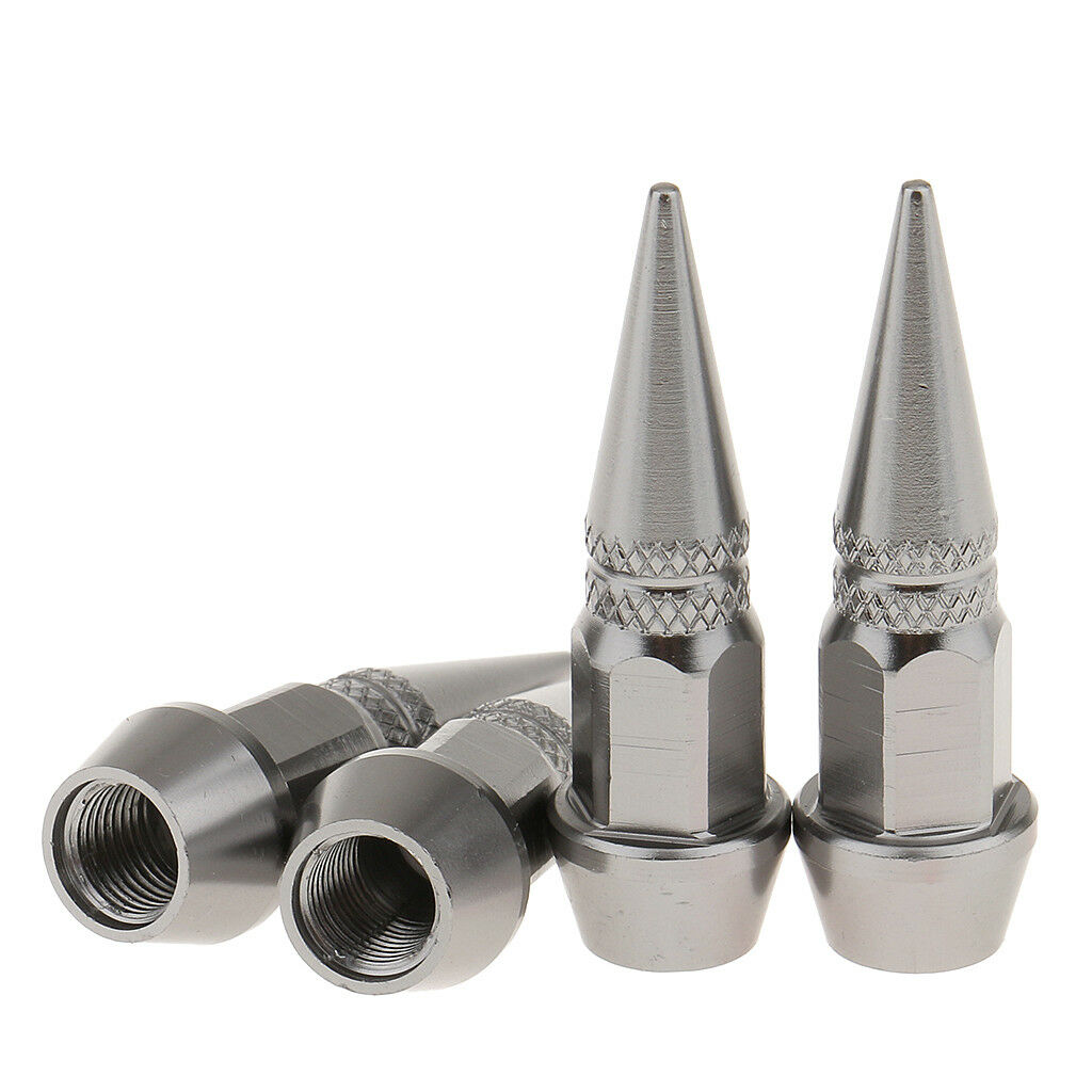 4x Alloy Bullet Spike Tire Valve Stems Air Dust Cap Long Lasting Titanium