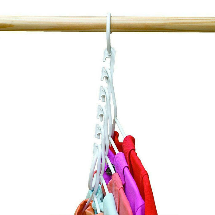 Batch 8 Hangers Multi for Storage Cupboard Wardrobe Hanger Magic - New