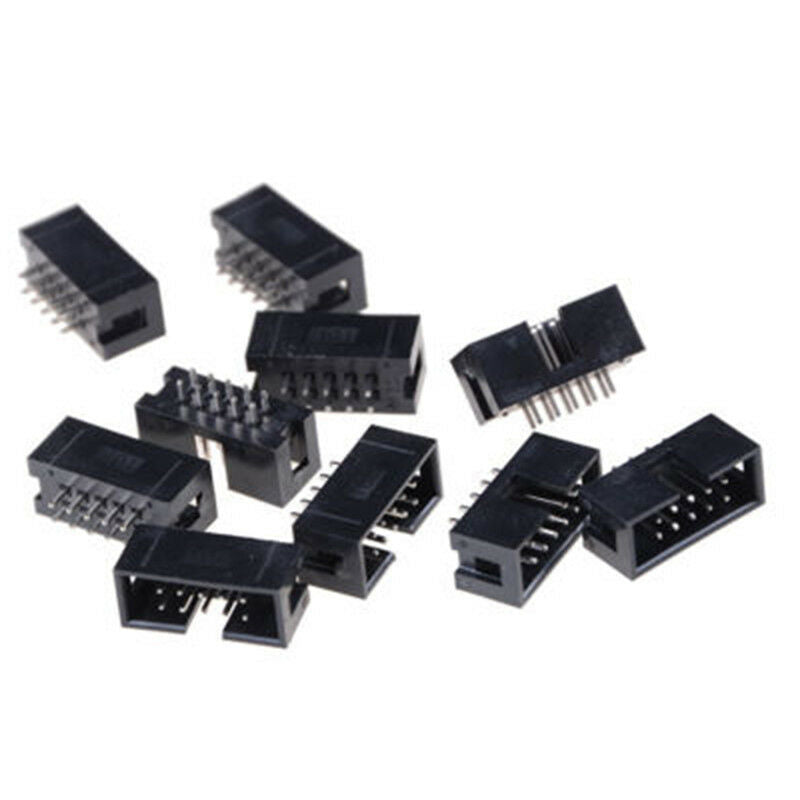 10PCS DC3 10P 2.54mm 2x5 Pin 10 Pin Straight Male Shrouded Header IDC Sock.l8