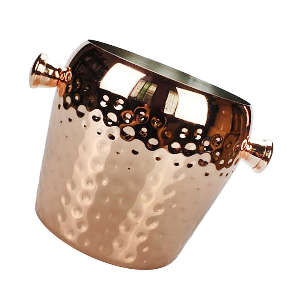 Ice Bucket Champagne Wine Drinks Cooler Retro Hammered Party Bar   1L
