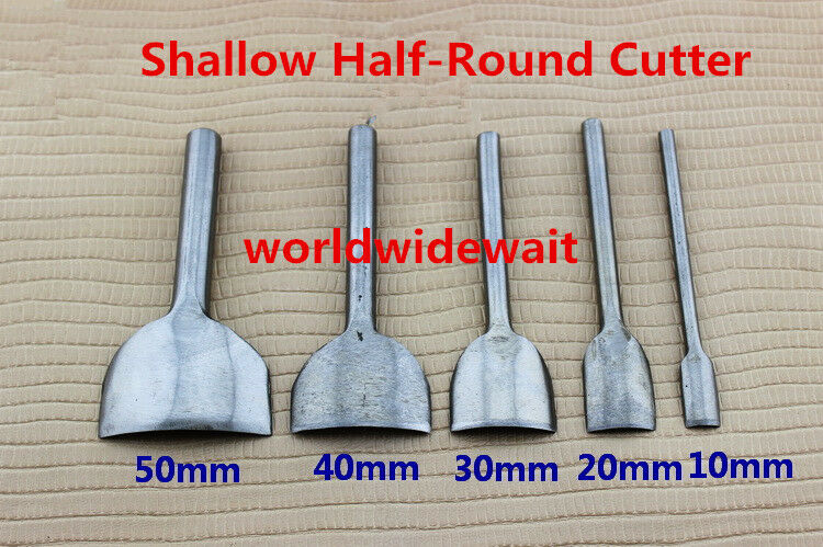5PC Shallow Half-Round Cutter DIY Belt Leather Craft Punch Tool 10/20/30/40/50MM