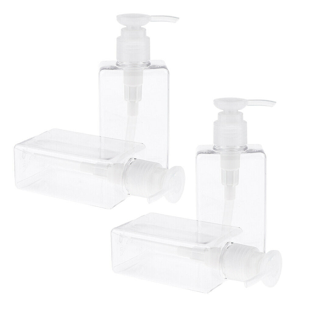 4pcs Refillable Clear Plastic Pump Bottles for Essential Oils, Lotions and