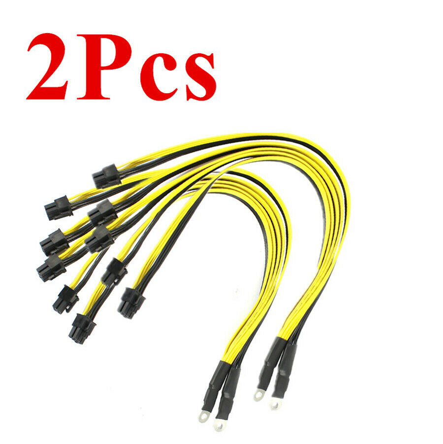 2PC S7 S9 to 5X PCI-E 6Pin GPU Graphics Card Splitter Power Cable BTC Miner 40cm