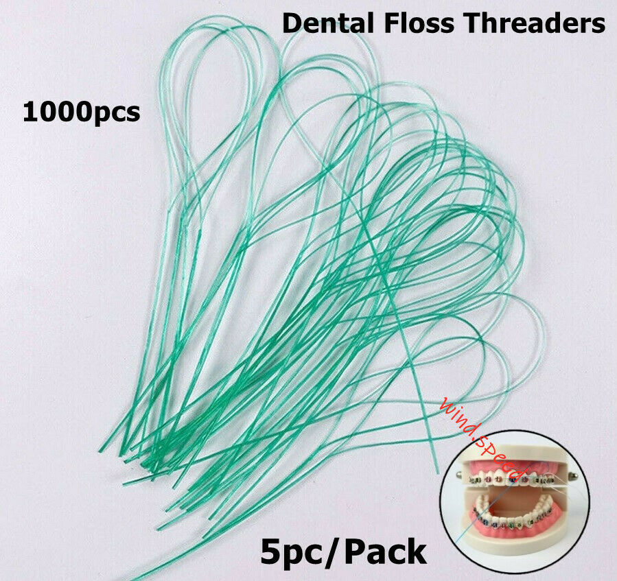 1000pcs Nylon Flosser Implant Braces Bridge Wire Floss Threaders Dental Traction