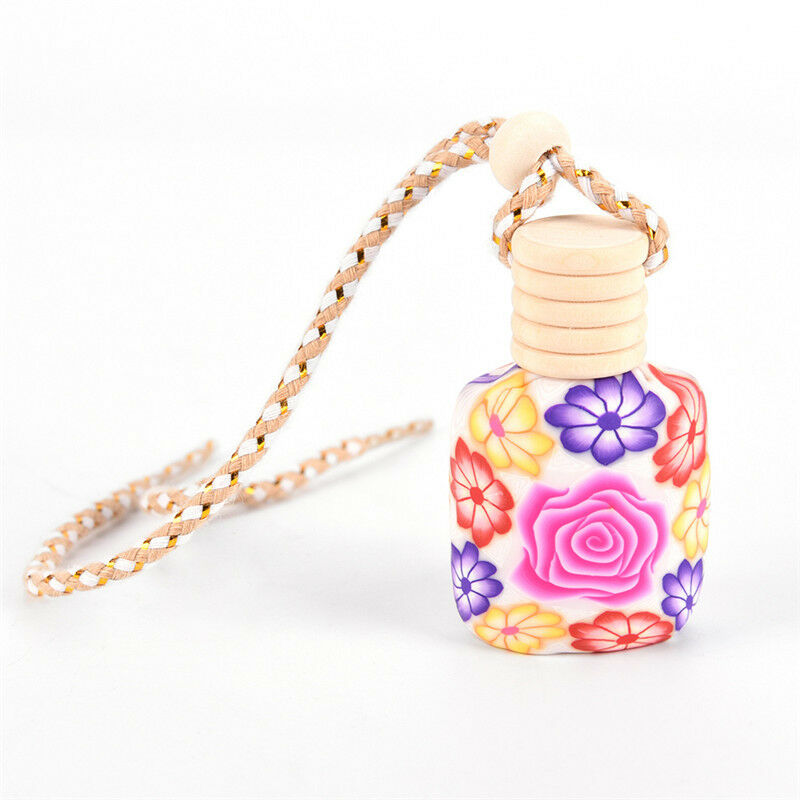 Floral Art Printed Hanging Car Air Freshener Perfume Diffuser Fragrance Bo.l8