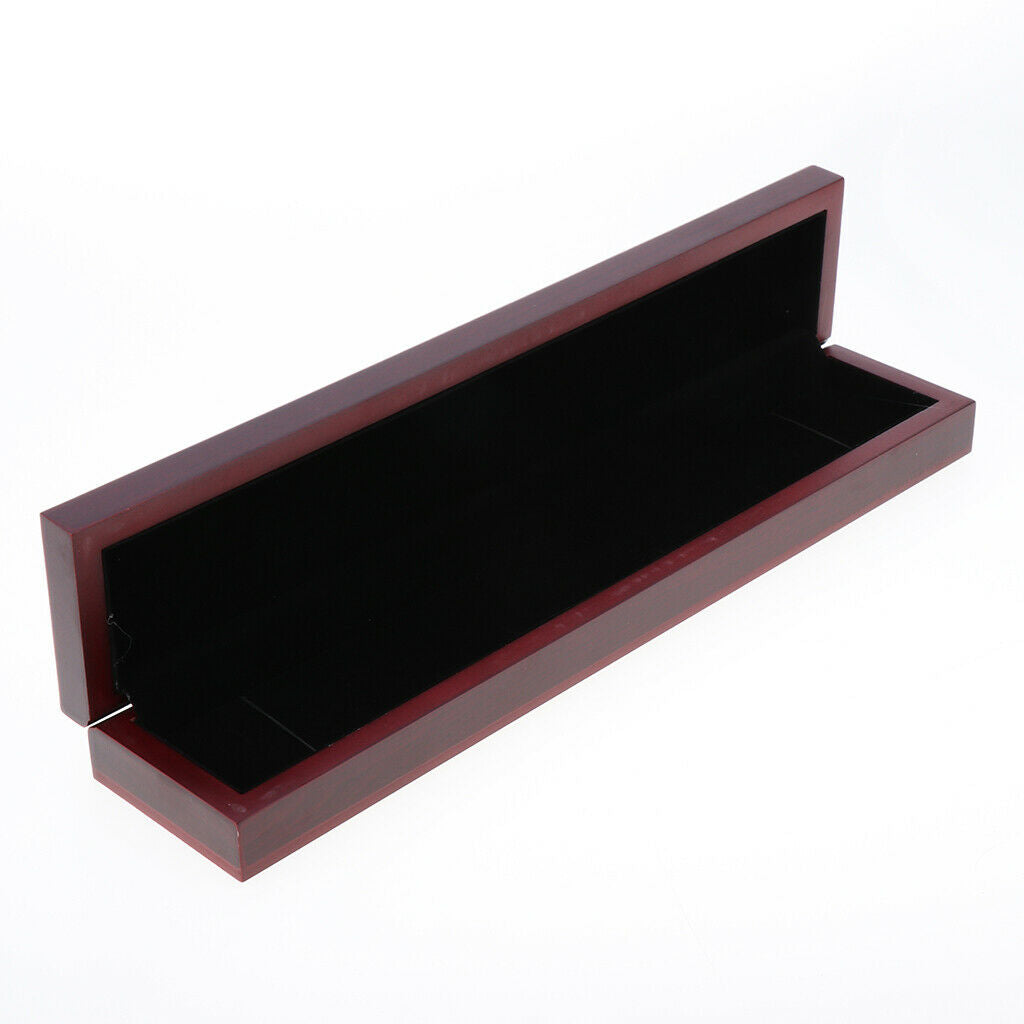 Wood Jewelry Box Jewel Case Cabinet Necklace Storage Organizer 13"x2.8"x1.6"