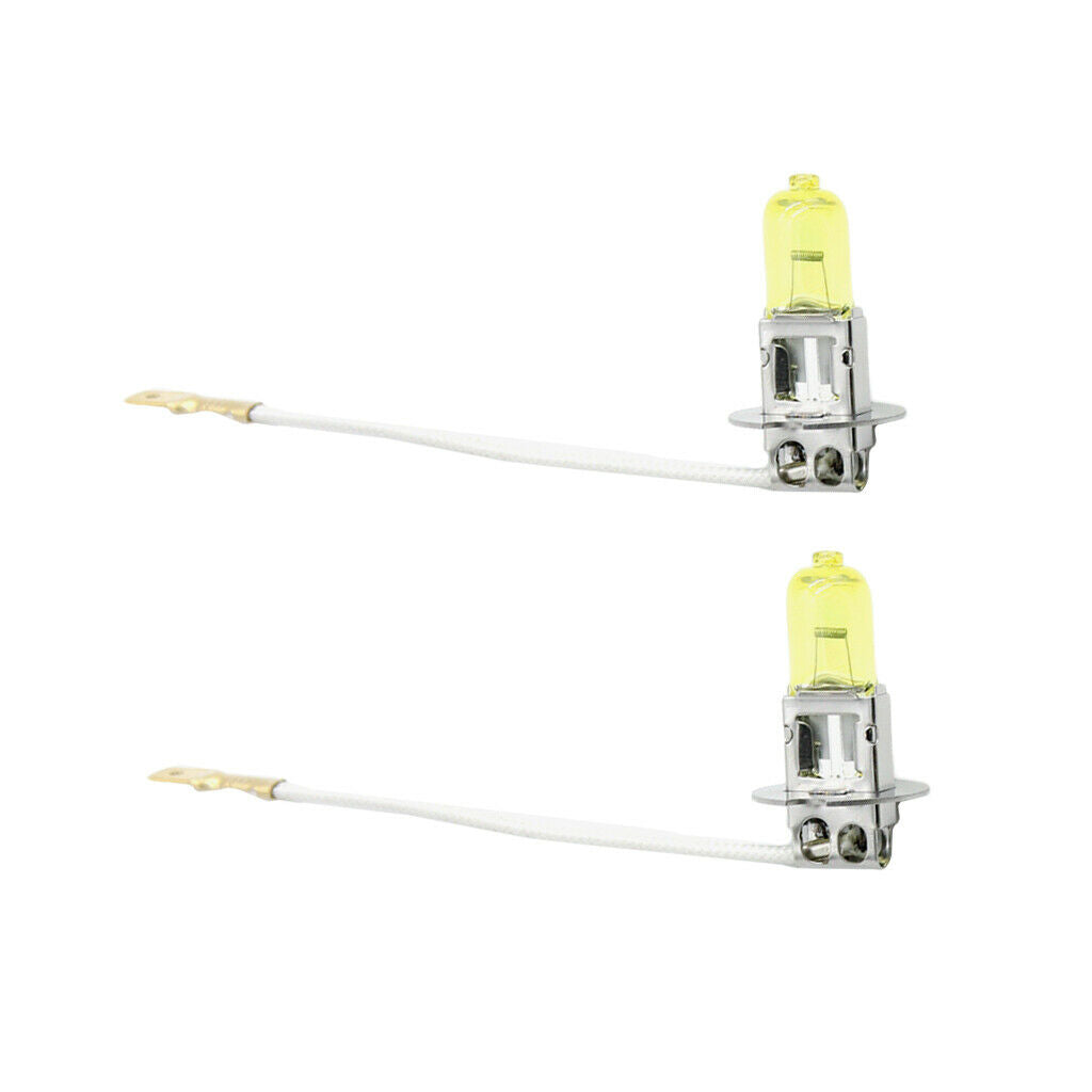 H3 Super Bright Yellow 2600K Halogen Bulbs for Xenon Headlights