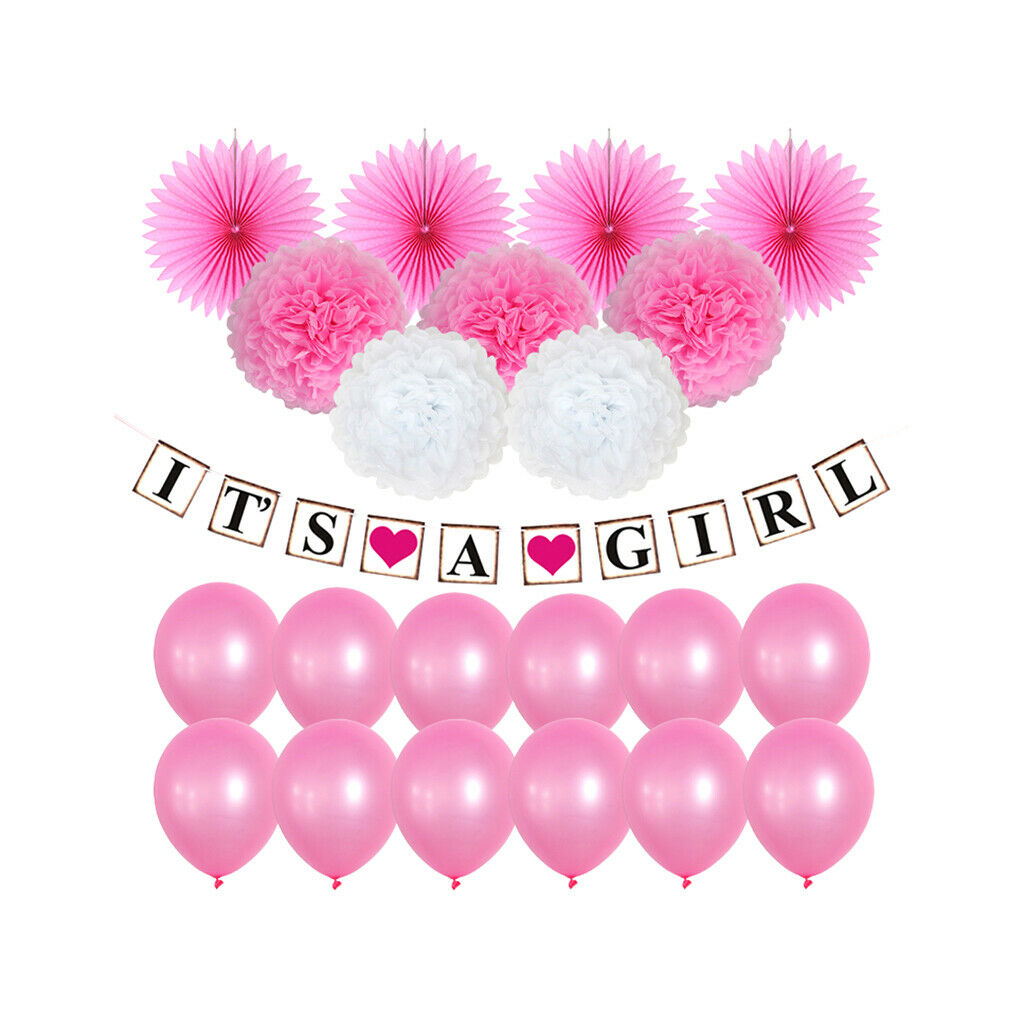 It's A Girl Gender Reveal Suit Baby Shower Birthday Party Backgroud Decor
