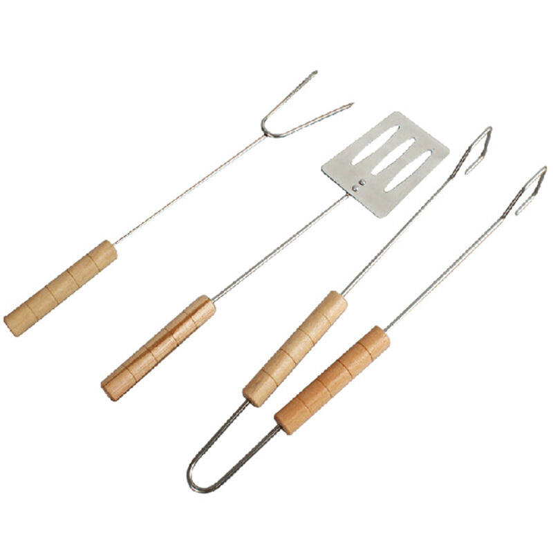 Barbecue Tools Set Grilling Tongs Fork Spatula Stainless Steel BBQ Utensil  l TL