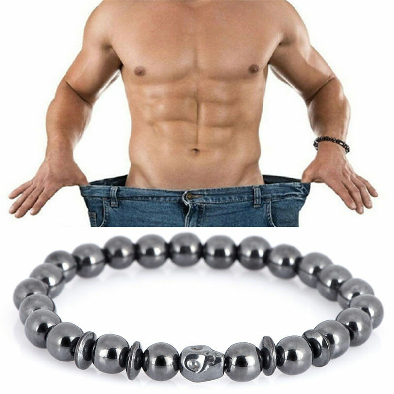 Magnetic Bracelet Skeleton Beads Hematite Stone Health Care Jewel Fx