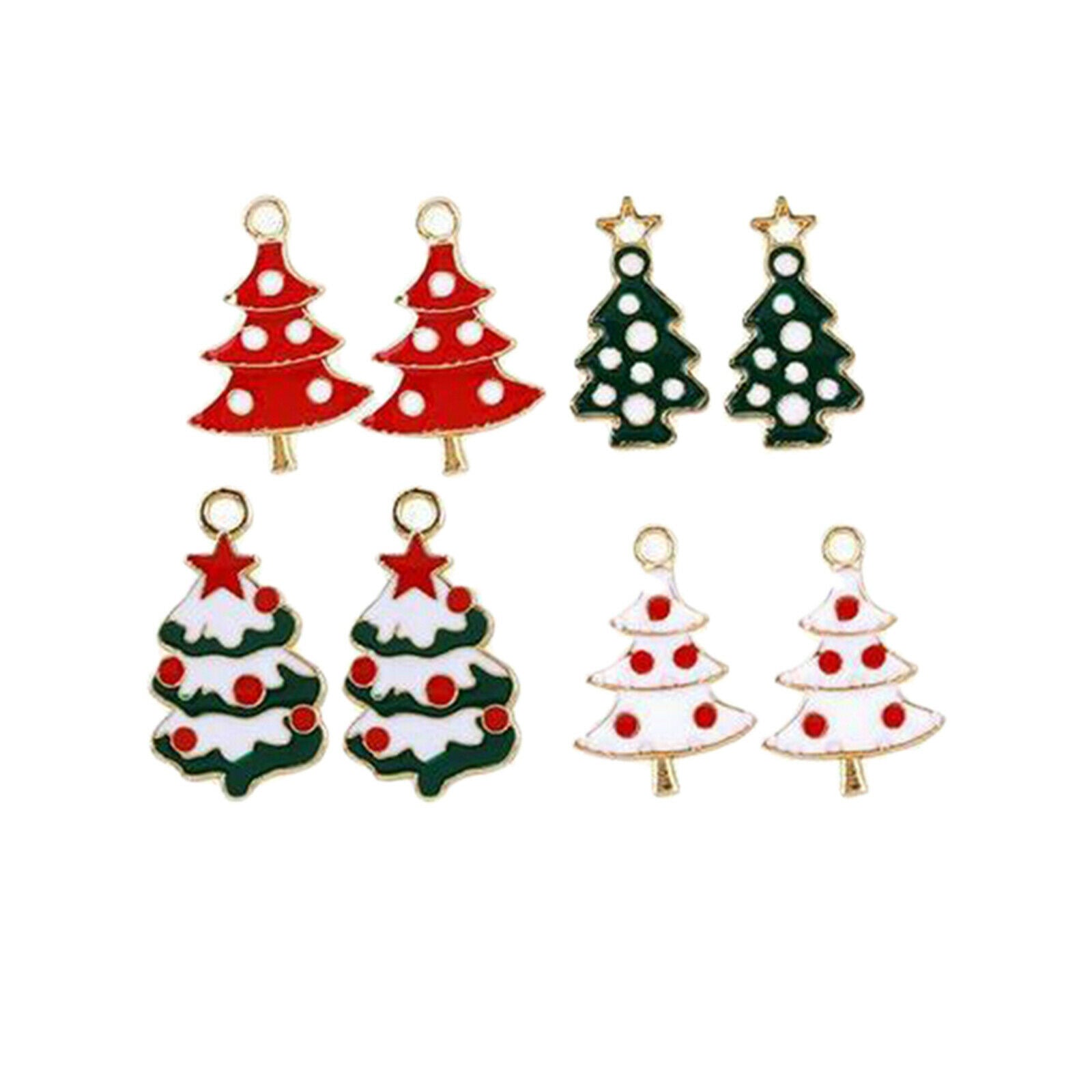 50Pcs Enamel Christmas Charms Pendant Snowflake Snowman Gifts for DIY Sewing