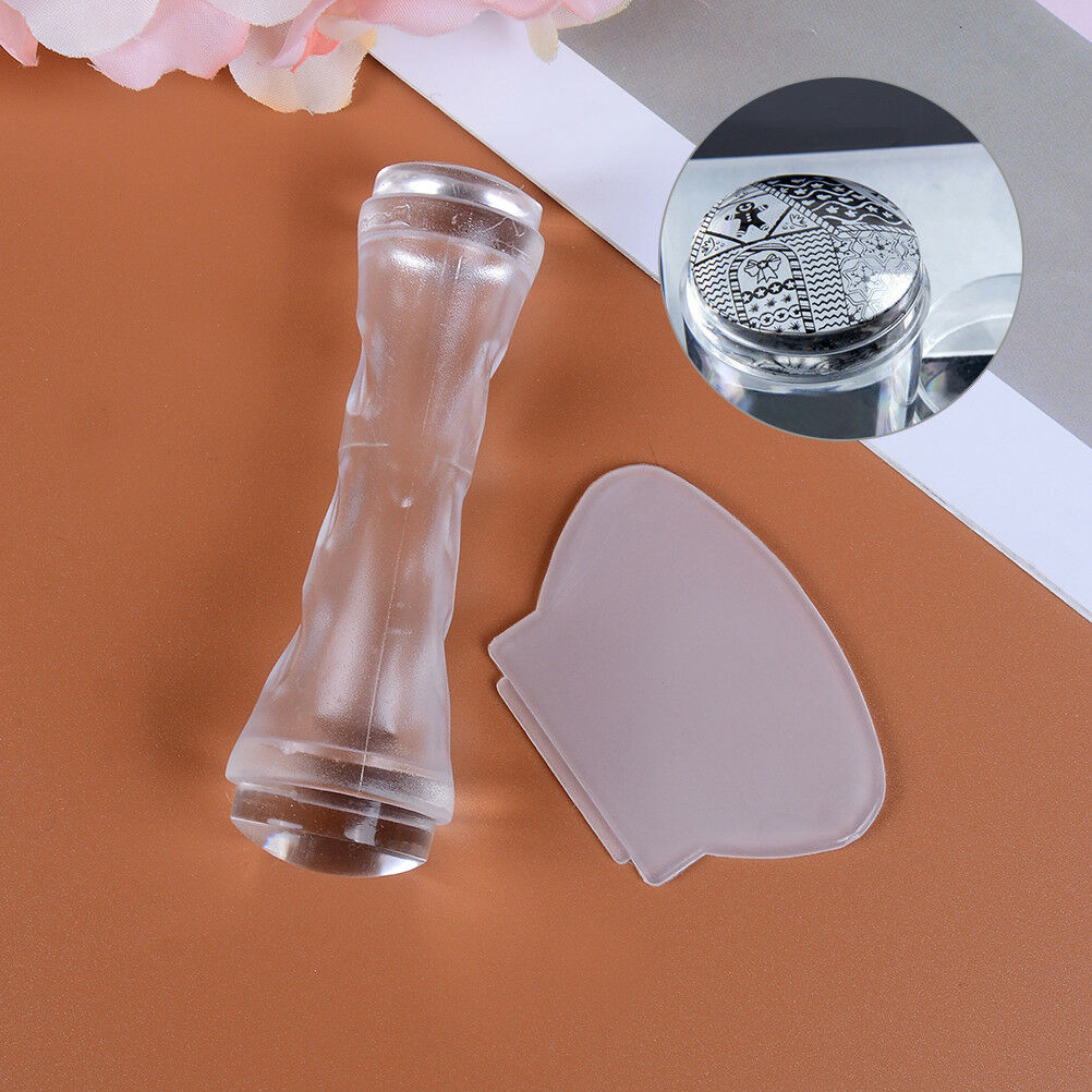 Dual end nail art stamper double head soft professional stamp clear silicon W Xz