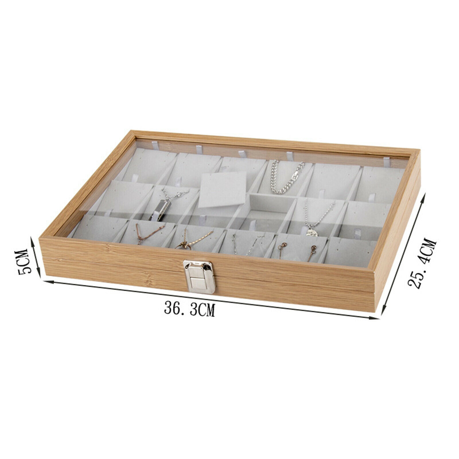 Rings Earrings Necklace Pendant Jewelry Organizer Box Plate Showcase Holder