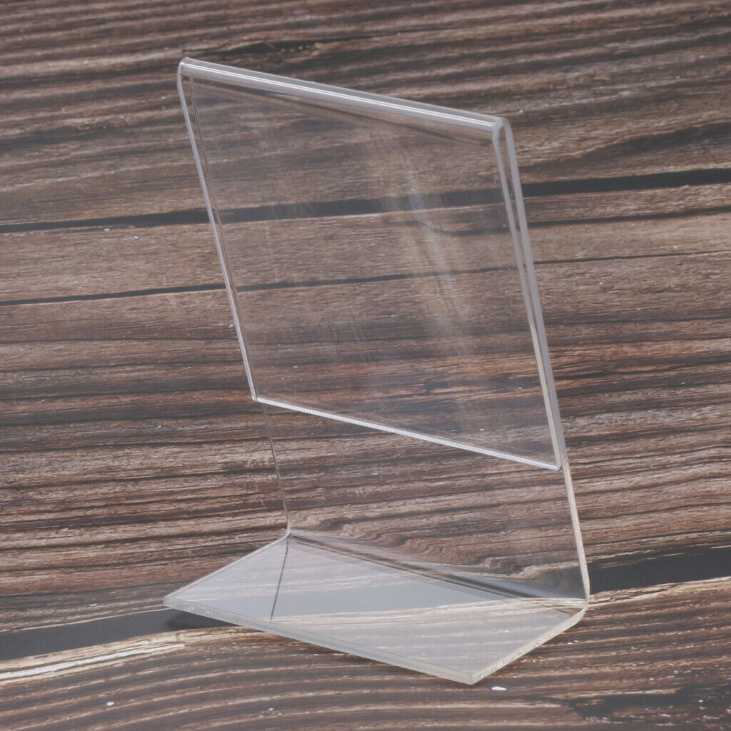 New Table Top Desk Photo Frame Storage Poster Card Stamp 3" Picture Acrylic PMMA