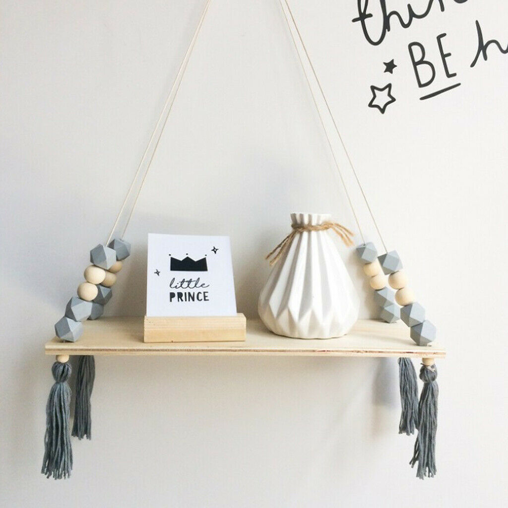 2pcs Entryway Wall Mounted Bracket Flower Vase Holder with Beads and Tassels