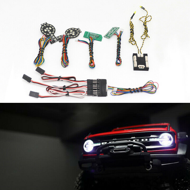 Front Rear Lamp Group LED Light System for 1/10 Traxxas TRX-4 2021 Ford Bronco