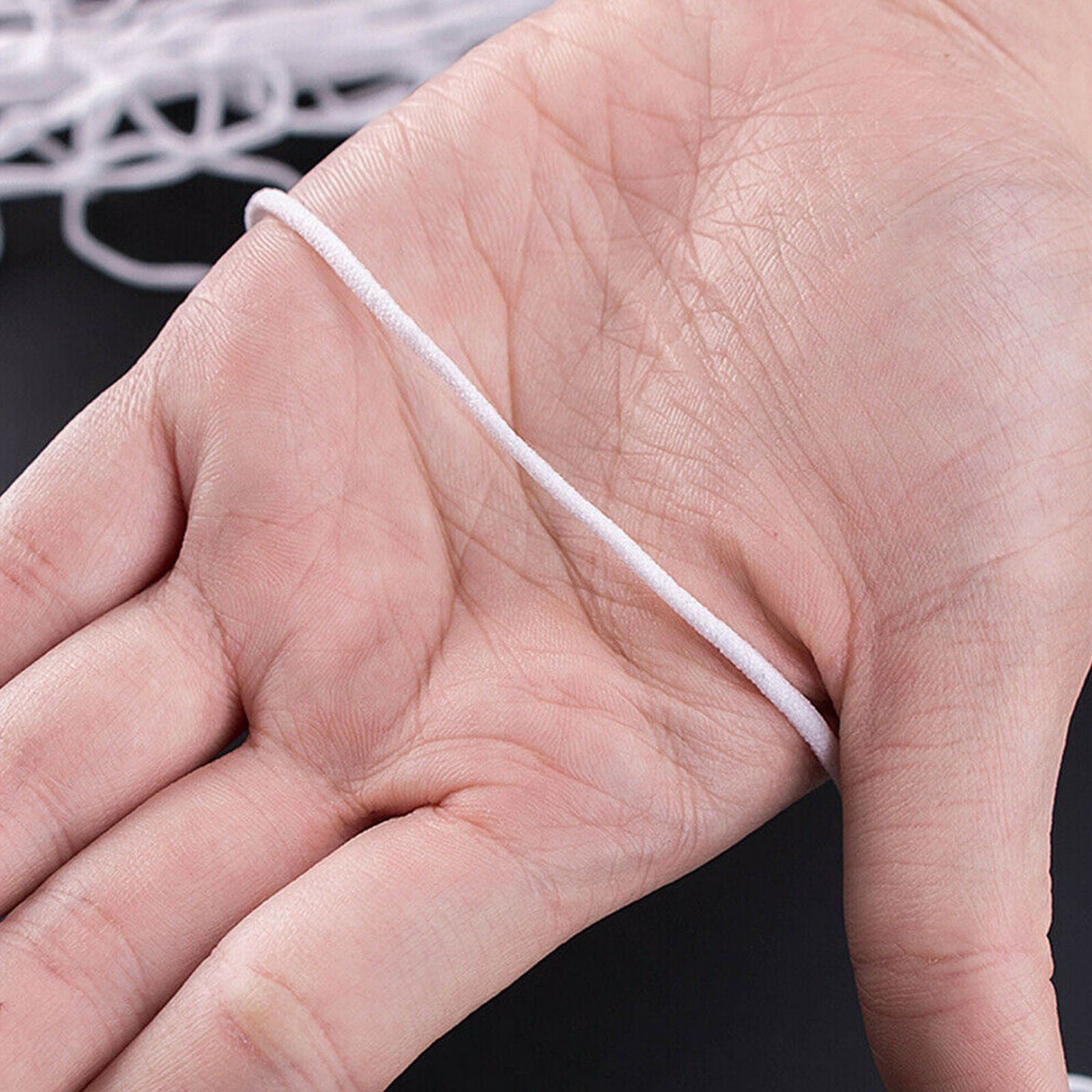 100 M Elastic Rope Rubber Band Round Ear Hanging DIY Accessories 3mm White