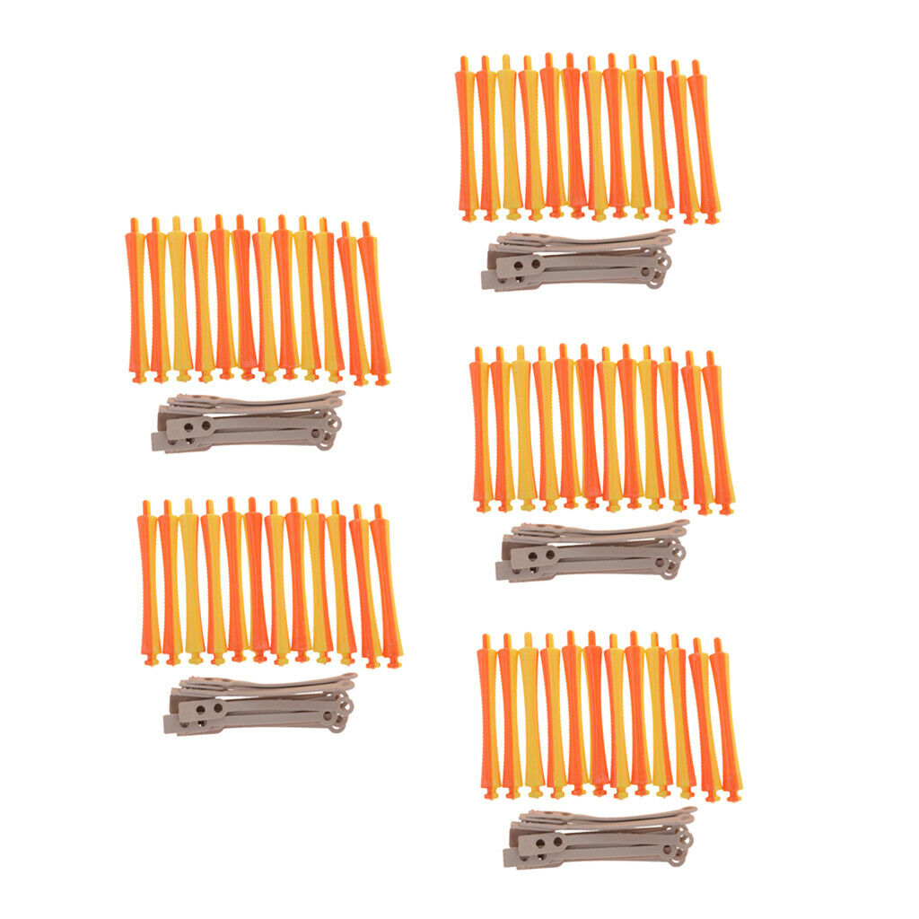 60x Hairdressing Perm Rods No Heat Heat Free Pin Curls Curlers Rollers 1.6x9cm