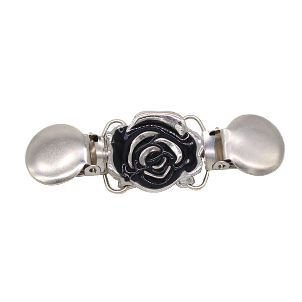 Enamel Flower Cardigan Shrug Sweater Pin Clips Shirt Collar  Clothing Clasp