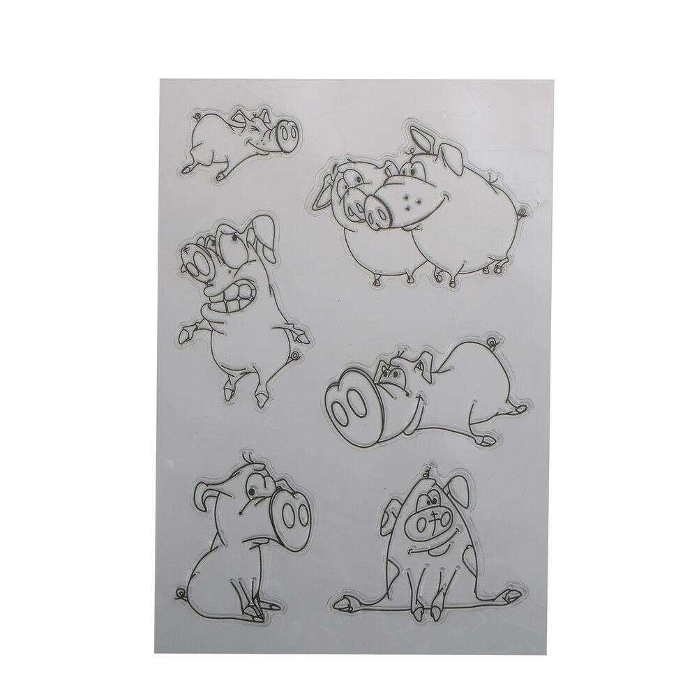 diy cute pig craft transparent clear stamp for diy scrapbooking card deco.l8