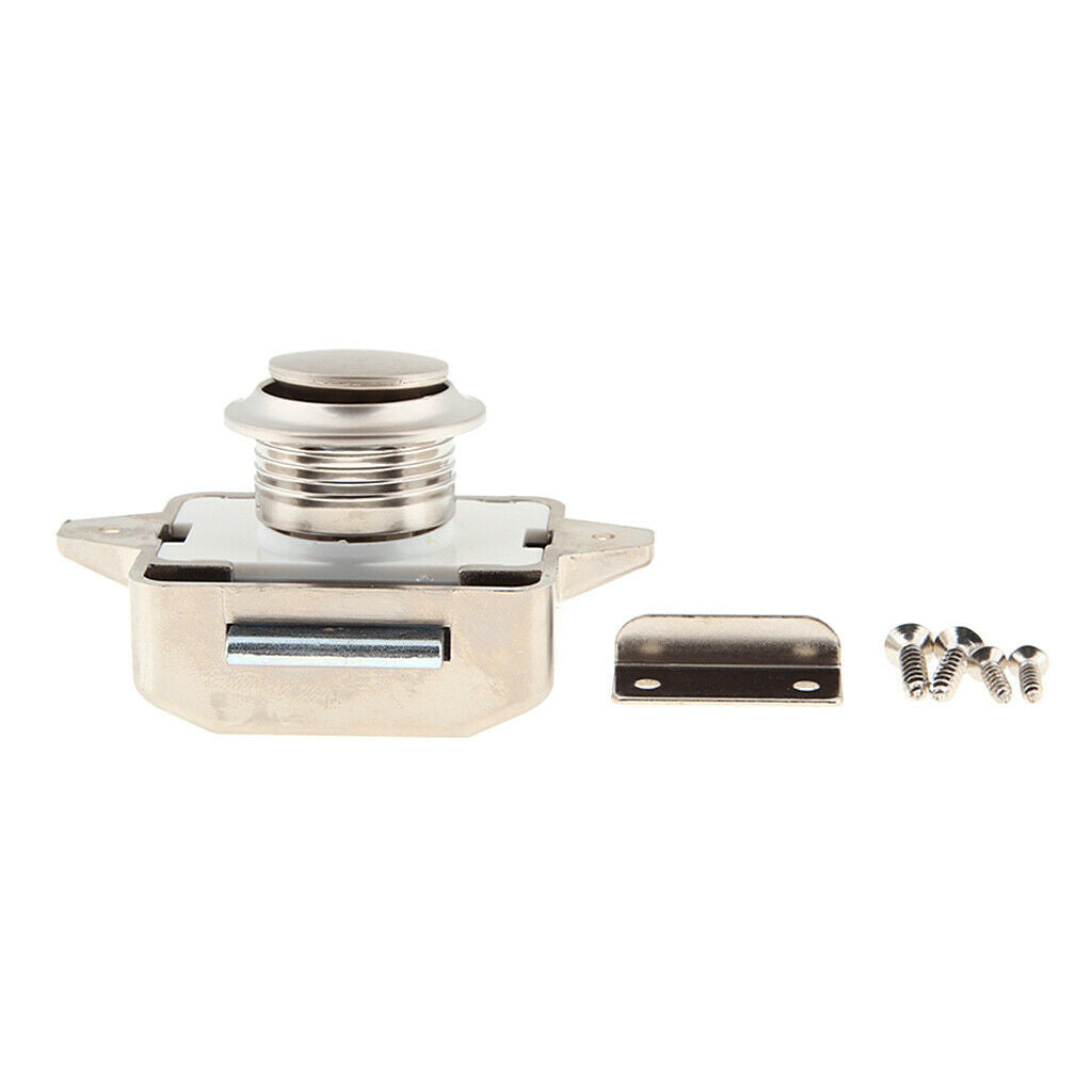 Nickel 11-18mm Cabinet Lock Keyless Push Button Latch for Motorhome Cupboard