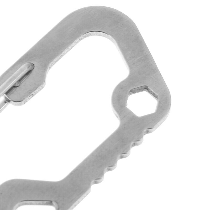 Survival Multi Tools Carabiner Key Chain Keyring Travel Bottle Opener Cap.l8