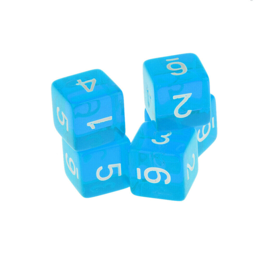 20x Blue Acrylic Polyhedral Dices D4 D6 D8 D12 Die for Roleplaying Supplies