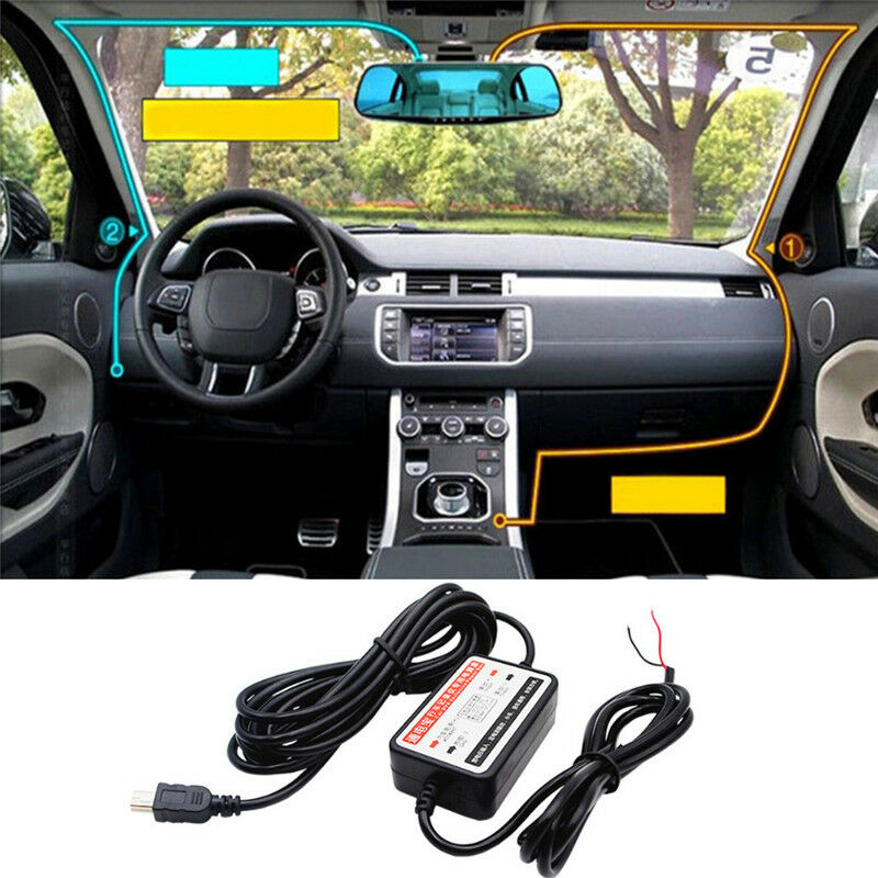 Mini USB DC Car Charger Hard Wire Kit For In Car Dash Cam Camcorder DVR h3A Gy