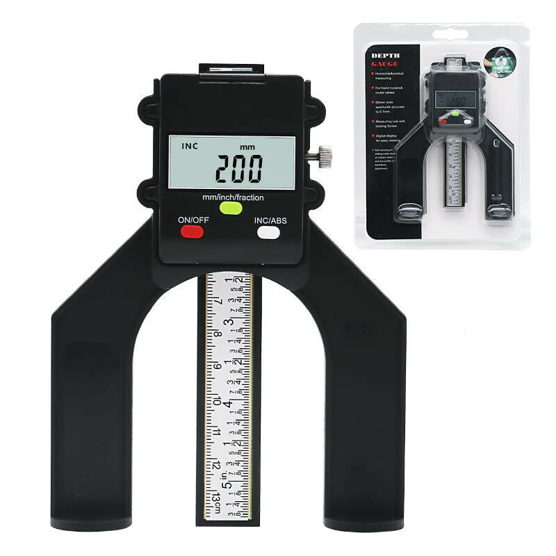 Digital Depth Gauge LCD Magnetic Self Standing Aperture Hand Router Measure Tool