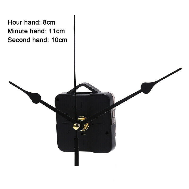 Quartz Clock Movement Mechanism Hands Wall Repair Tool Parts  DIY Black PoinBDA