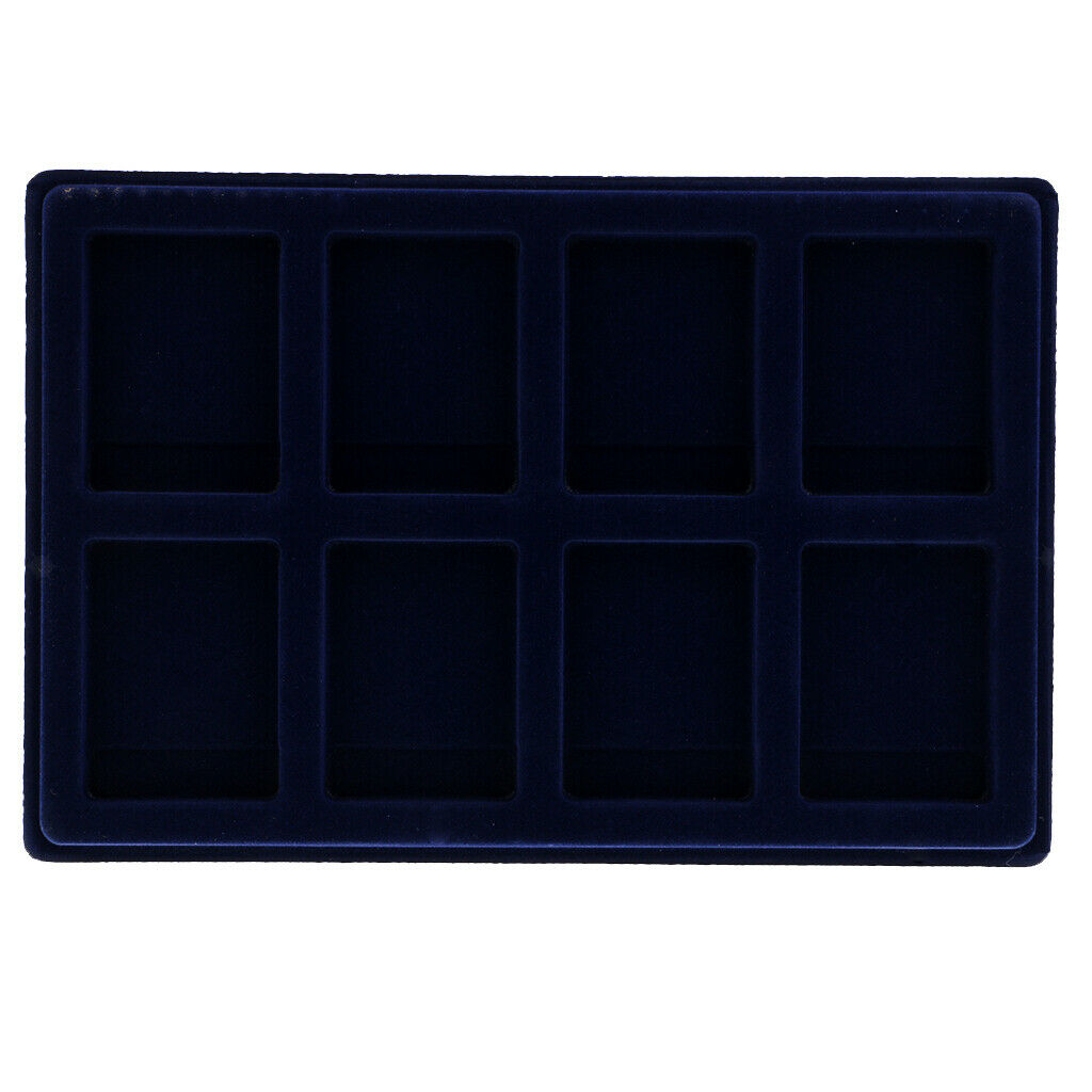 8 Grid Coin Holder Case Storage Display Tary Box for PCCB/NPGS//  -Blue