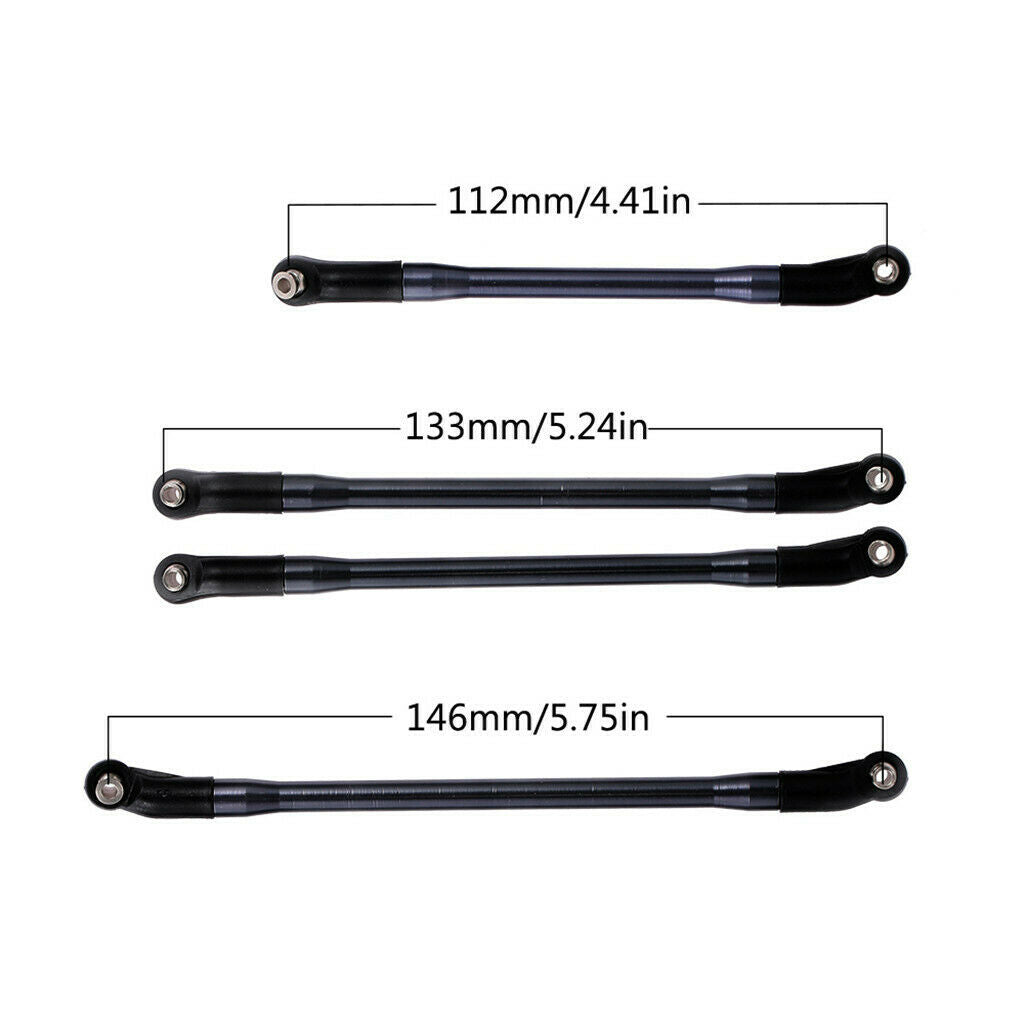 10PCS Metal Upper & Lower Rod Link Linkage for 1/10 RC Axial SCX10 313mm