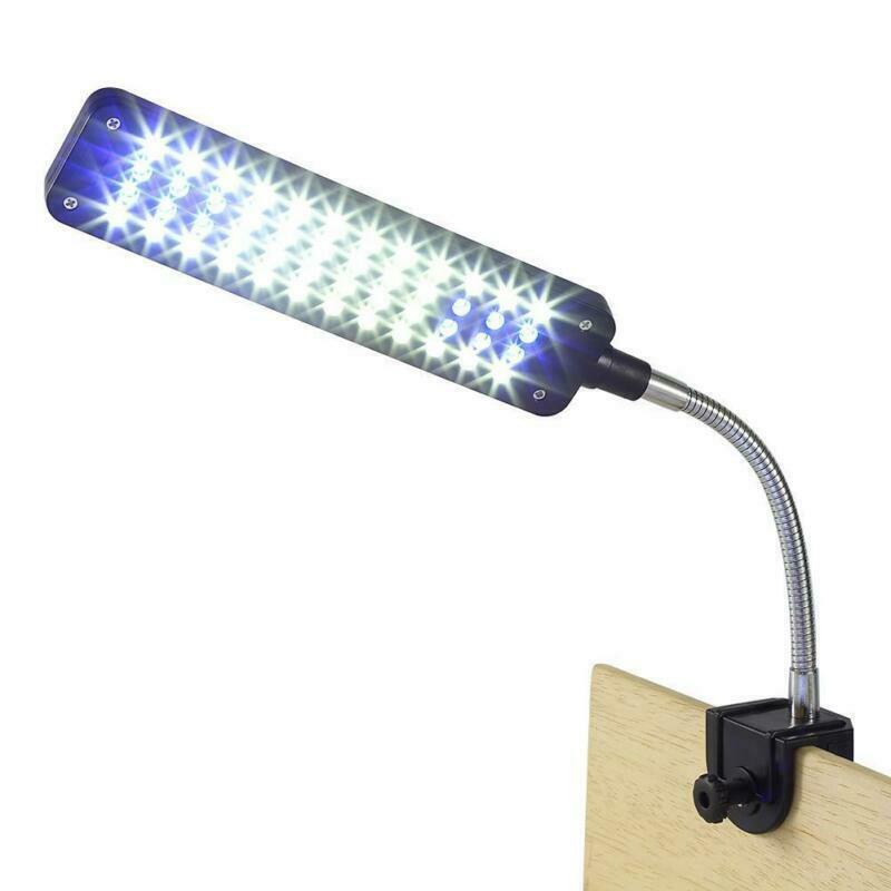 48 LED Aquarium Light Flexible Arm Clip on Plant Grow Fish Tank White Blue Lamp