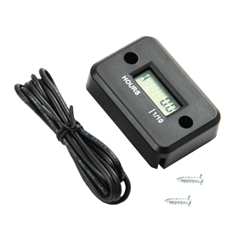 Boat Motorcycle ATV Tach Hour Meter Tachometer Waterproof Small Engine Spark