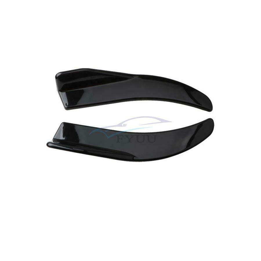 2PCS Glossy Black Car Bumper Spoiler Rear Lip Corner Diffuser Body Side Skirt