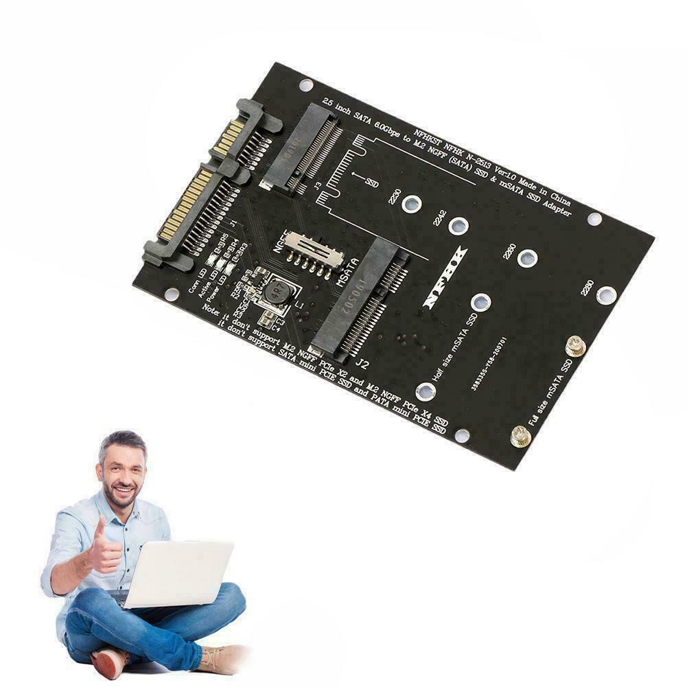 M.2 NGFF Msata SSD to SATA III 3.0 Adapter Card For PC 2280 Laptop 2260 NEW