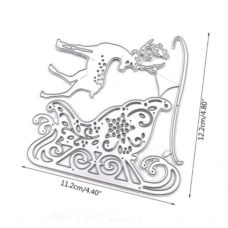 Christmas Elk Sledding Carbon Steel Cutting Dies DIY Scrapbooking Photo Album
