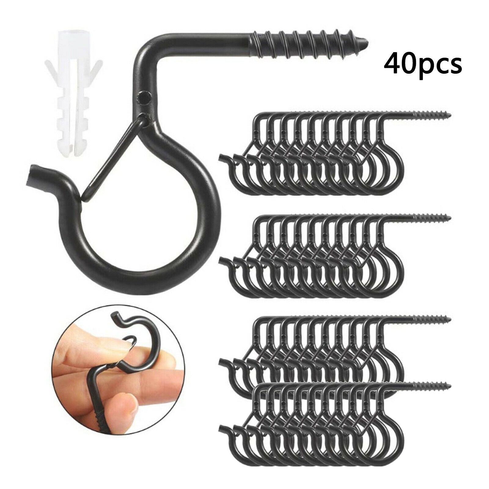 40x Q-Hanger Hooks Cabinet Screw Hook Hanger Hooks Hanging Clips Windproof