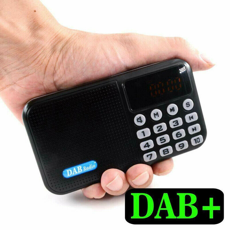 Black Portable Pocket Digital DAB Radio FM MP3 Player Stereo Speaker W/ 18650