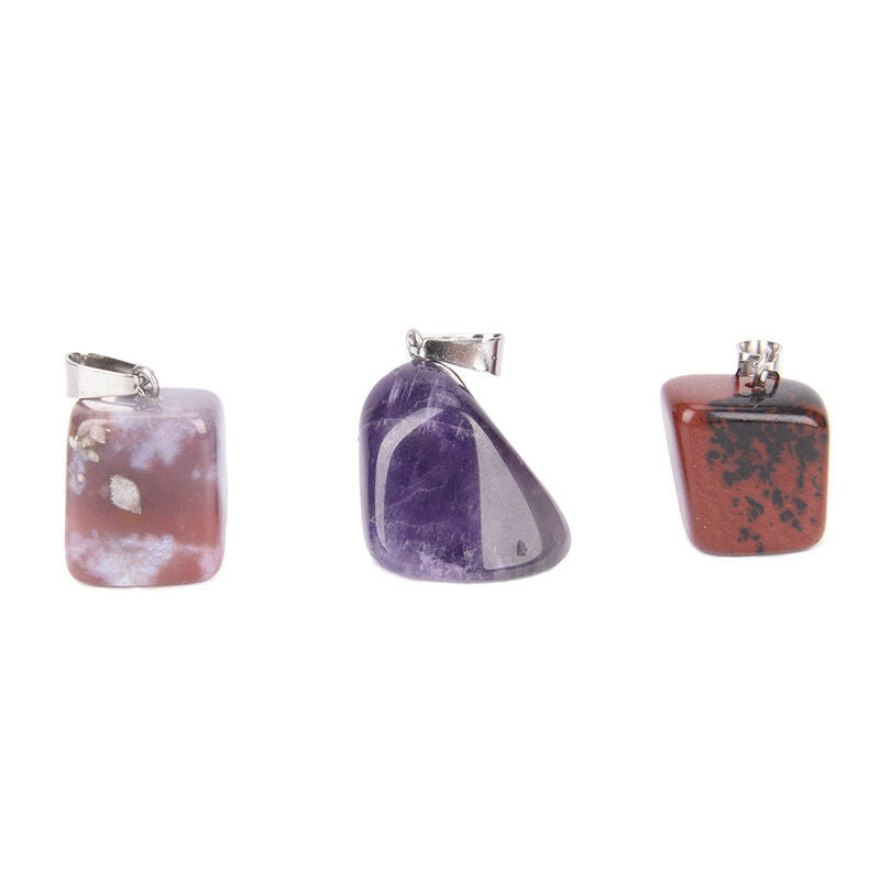 Natural Stone Crystal Quartz Healing Chakra Pendant For Necklace DIY Jewel.l8