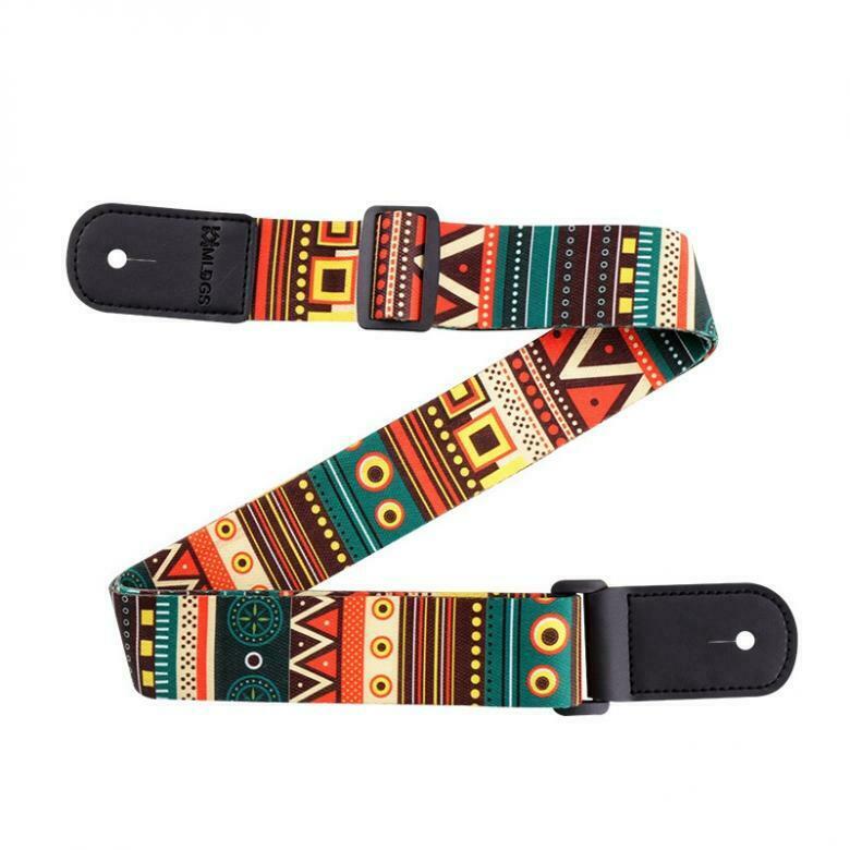 Adjustable Printing National Style Ukulele Strap Soft PU Leather