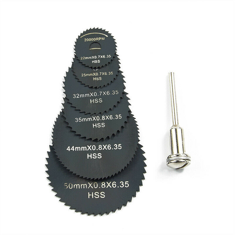6X HSS Circular Saw Blade Set for Drill Dremel Rotary ToolS Cutting Wheel Discs