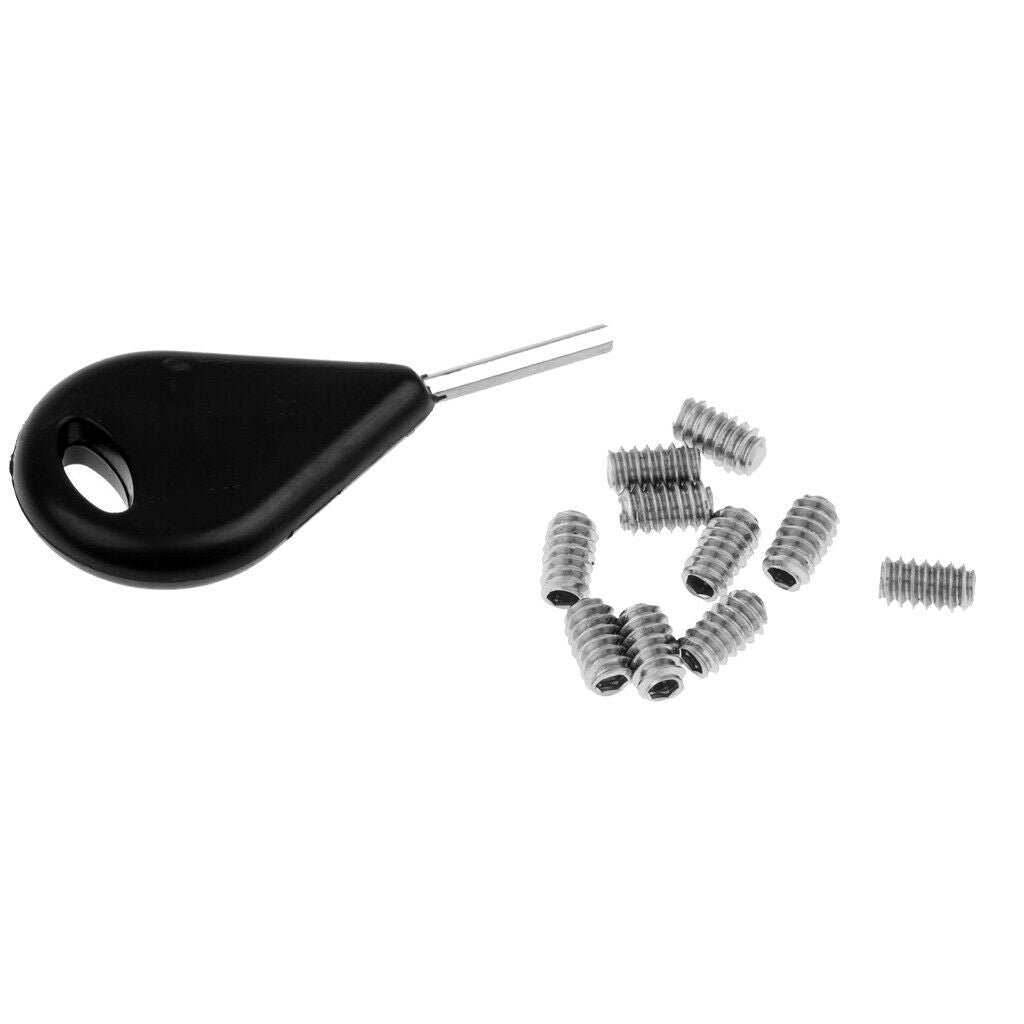 10Pcs Fin Grub Screws with Key Surf Surfing Board Accessories Set for
