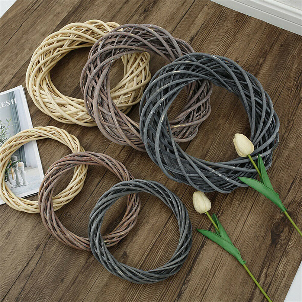 30CM Christmas Rattan Wreath Wicker Rattan Garland DIY Wedding Party Decor