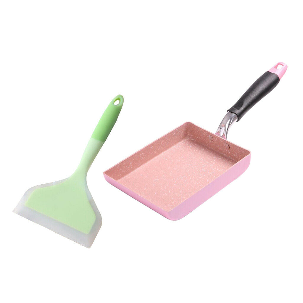 Aluminum Non Stick Fry Pan Steak Breakfast Skillet with Silicone Spatula Set